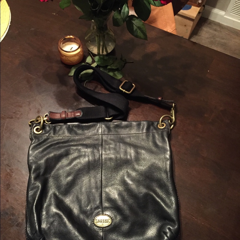 Black Leather Fossil Handbag